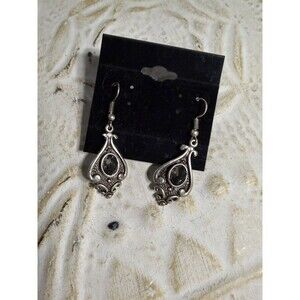 Chanour Pewter Smoky Crystal Earrings